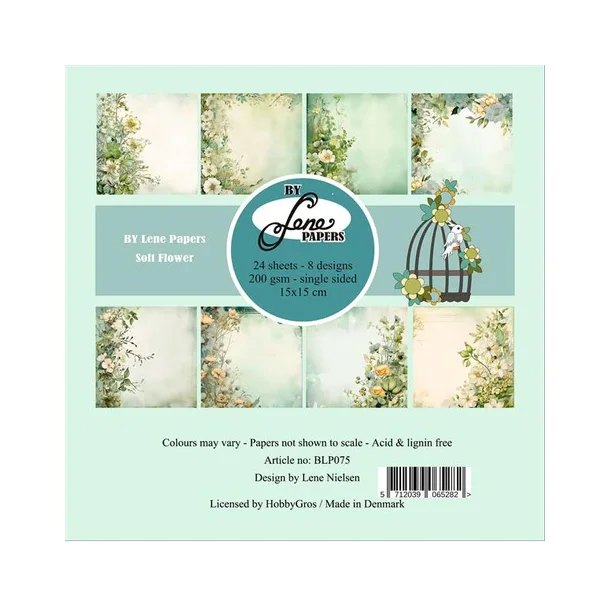 BY Lene Paperpad 15x15 "Soft Flowers" BLP075