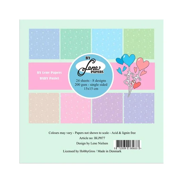 BY Lene Paperpad 15x15 "BABY Pastel" BLP077