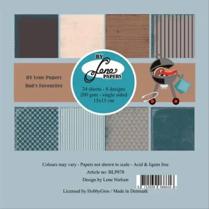 BY LENE Papirblok 15x15 BLP078 - Dad's Favourites