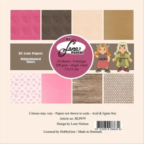 BY LENE Papirblok 15x15 BLP079 - Oldfashioned Tones