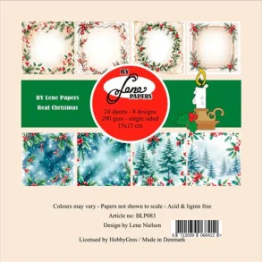 BY LENE Papirblok 15x15 BLP083 - Real Christmas