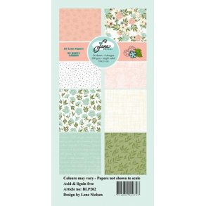BY LENE Papirblok 10x21 BLP202 - My Happy Garden