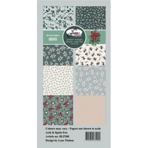 BY LENE Papirblok 10x21 BLP208 - Romantic Christmas 