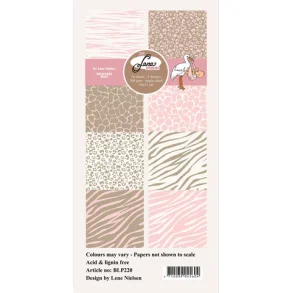 BY LENE Papirblok 10x21 BLP221 - Wild Baby - Rosa