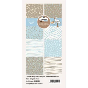 BY LENE Papirblok 10x21 BLP220 - Wild Baby - Blue