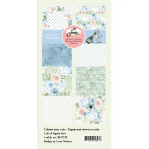 BY LENE Papirblok 10x21 BLP228 - Romantic Blues 