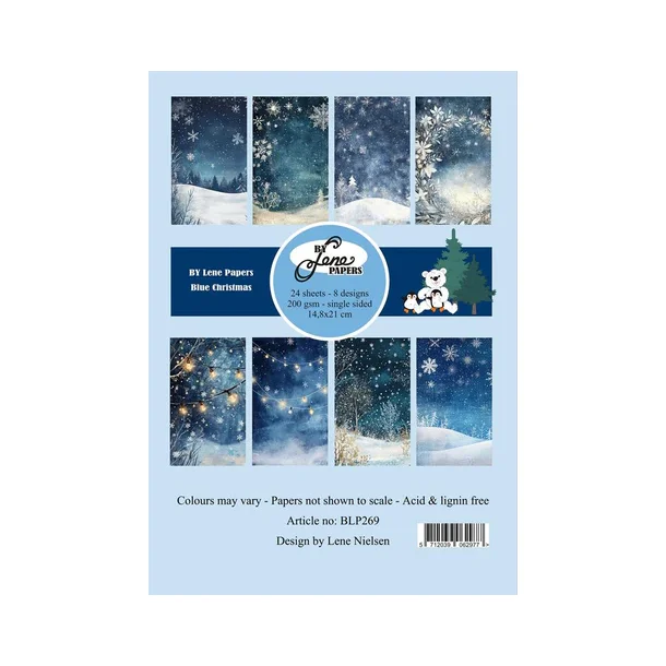 BY Lene Paperpad A5 BLP269  "Blue Christmas" 