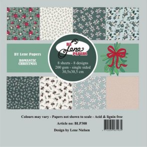 BY LENE Papirblok 30x30 BLP308 - Romantic Christmas