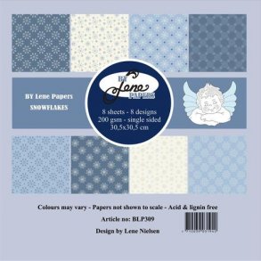 BY LENE Papirblok 30x30 BLP309 - Snowflakes