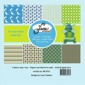 BY LENE Papirblok 30x30 BLP311 - Baby Boy