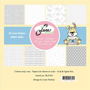 BY LENE Papirblok 30x30 BLP324 - Sweet Baby 