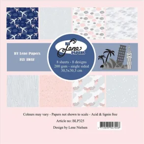 BY LENE Papirblok 30x30 BLP325 - Fly Away 