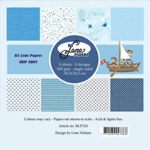 BY LENE Papirblok 30x30 BLP326 - Ship Ahoy 