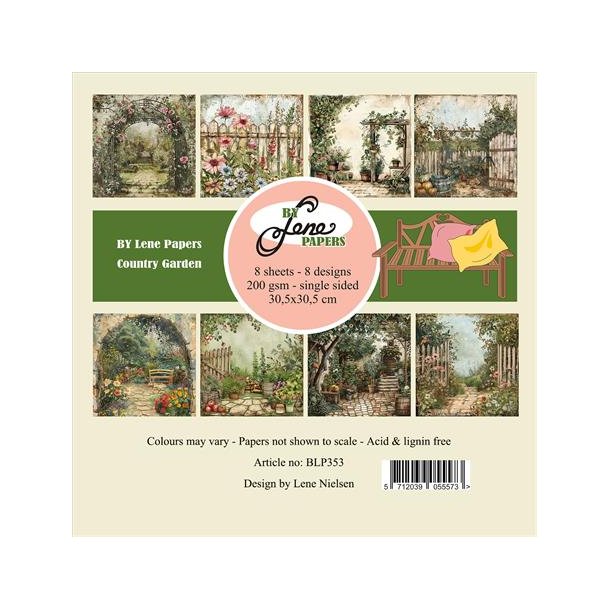 BY Lene Paperpad 30x30 BLP353 - "Country Garden"