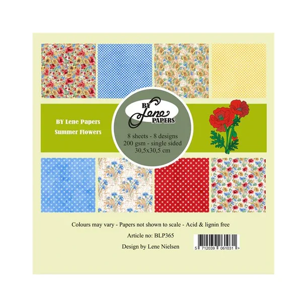 BY LENE Papirblok 30x30 "Summer Flowers" BLP365