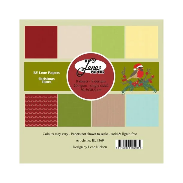 BY LENE Papirblok 30x30 "Christmas Tones" BLP369