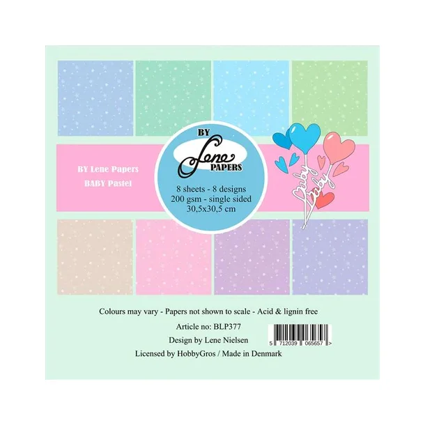 BY LENE Papirblok 30x30 "BABY Pastel" BLP377