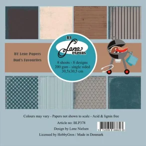 BY LENE Papirblok 30x30 BLP378 - Dad's Favourites