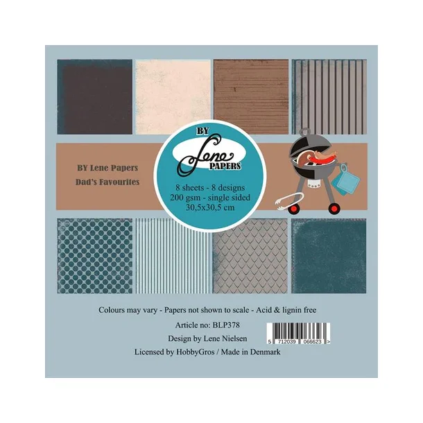 BY LENE Papirblok 30x30 BLP378 - Dad's Favourites