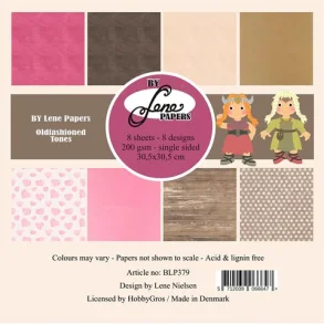 BY LENE Papirblok 30x30 BLP378 - Oldfashioned Tones