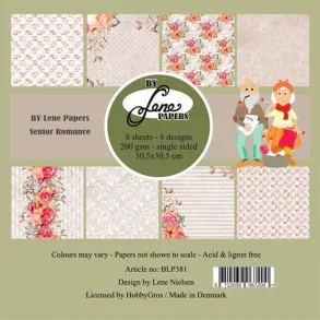BY LENE Papirblok 30x30 BLP382 - Strawberry Time