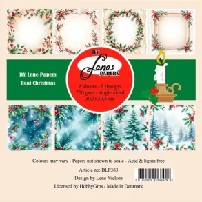 BY LENE Papirblok 30x30 BLP383 - Real Christmas