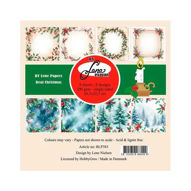 BY LENE Papirblok 30x30 BLP383 - Real Christmas