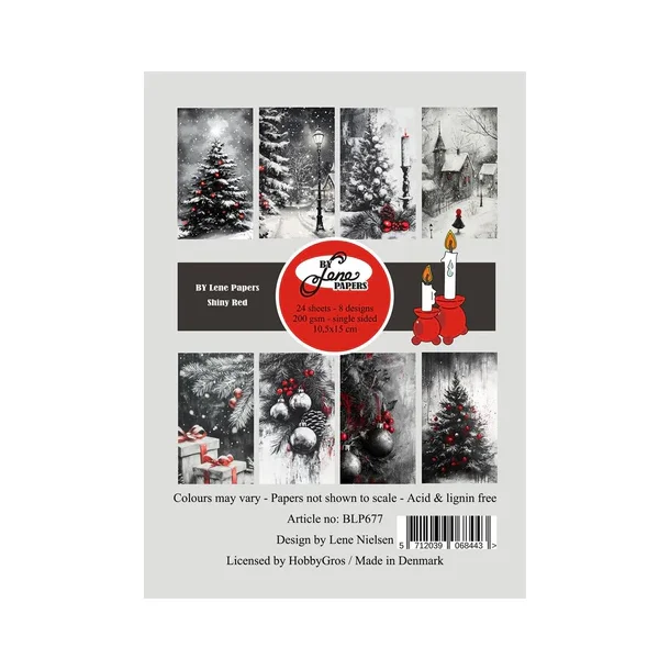 BY Lene Paperpad Shiny Red BLP677 A6  