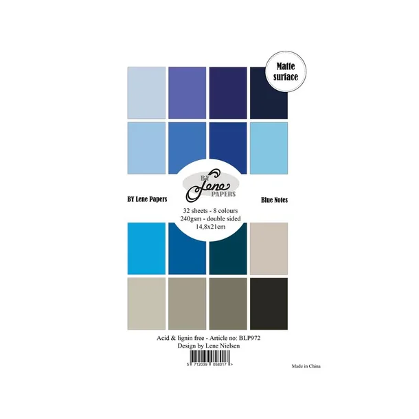 BY Lene Paperpad A5 Solid Colours BLP972 Blue Notes