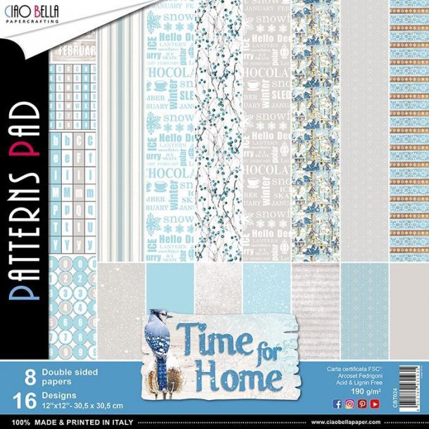 Ciao Bella Patterns Paper Pad 12x12 - CBT024 - Time for Home
