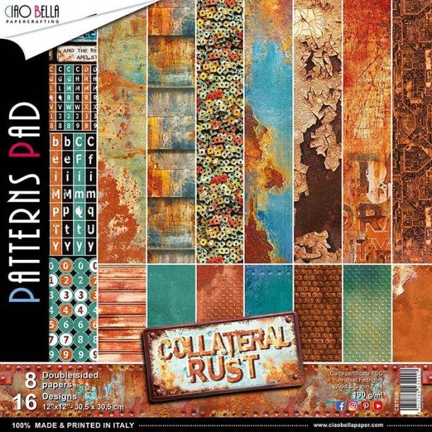 Ciao Bella Patterns Paper Pad 12x12 - CBT026 - Collateral Rust