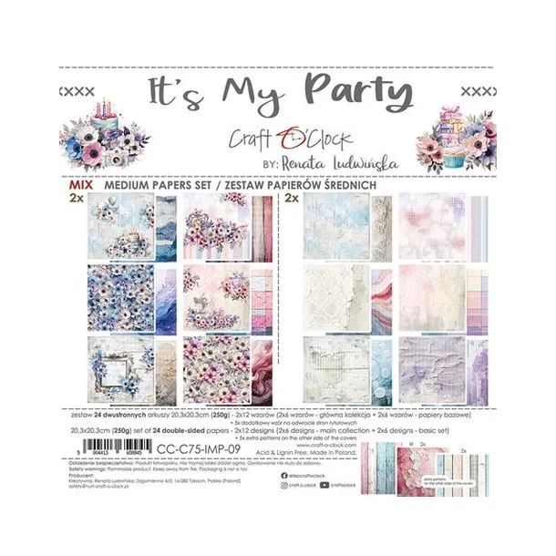 Craft O'Clock Paper Pack "It's My Party - 20,3x20,3cm" CC-C75-IMP-09