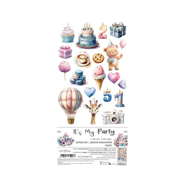 Craft O'Clock Paper Pack "It's My Party - Extras Set - Party" CC-C75-IMP-12