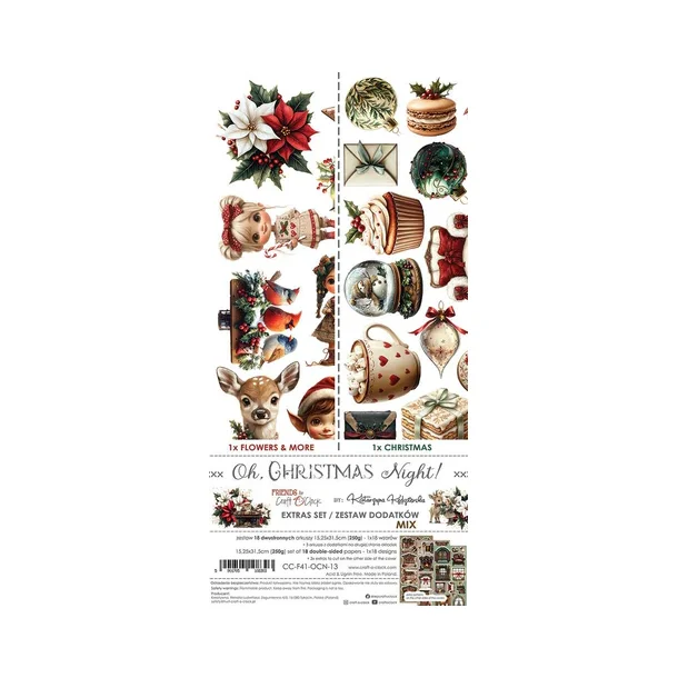 Craft O'Clock Paper Pack "Oh, Christmas Night - Extras Set - Mix" CC-F41-OCN-13