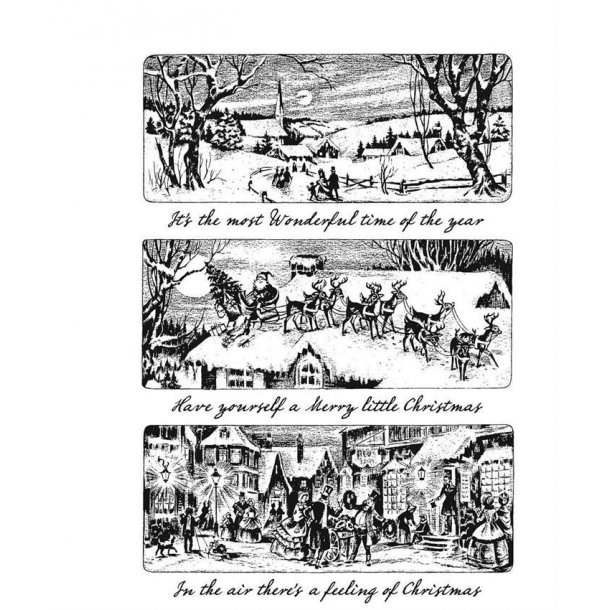 SA / Tim Holtz Cling Stamp - CMS425 - Holiday Scenes