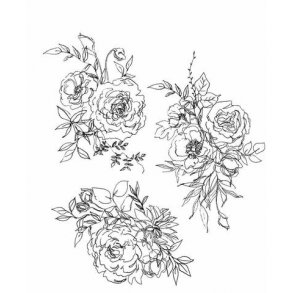 SA / Tim Holtz Cling Stamp - CMS430 - Floral Outlines