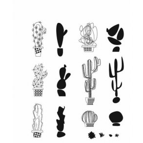 SA / Tim Holtz Cling Stamp - CMS431 - Mod Cactus
