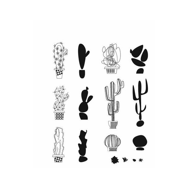 SA / Tim Holtz Cling Stamp - CMS431 - Mod Cactus