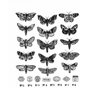SA / Tim Holtz Cling Stamp - CMS436 - Moth Study