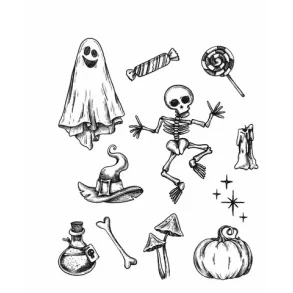 SA / Tim Holtz Cling Stamp - CMS437 - Halloween Doodles