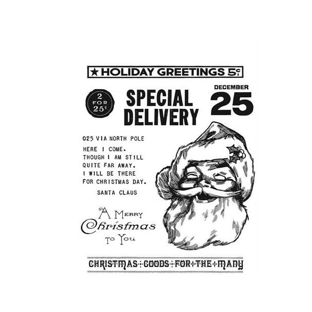 SA / Tim Holtz Cling Stamp - Jolly Santa -TH-CMS442