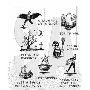 SA / Tim Holtz Cling Stamp Halloween Sketchbook