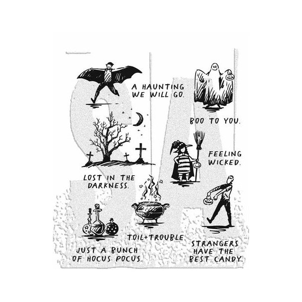 SA / Tim Holtz Cling Stamp Halloween Sketchbook" TH-CMS469