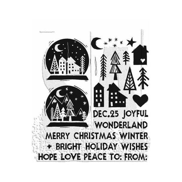 SA / Tim Holtz Cling Stamp Festive Print" TH-CMS472 