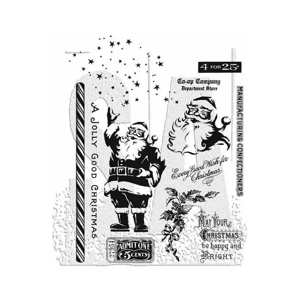 SA / Tim Holtz Cling Stamp Jolly Holiday" TH-CMS474