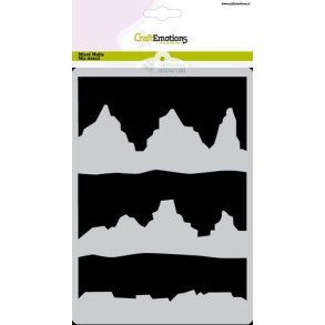 CraftEmotions Mask stencil 1283 -  Arctic Winter - mountains A5