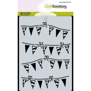 CraftEmotions Mask stencil 0133 -  garland flags - A6