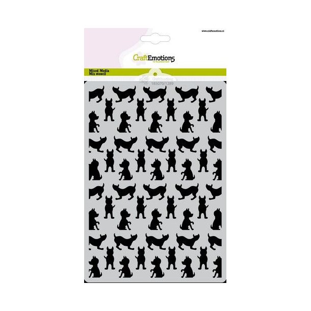 CraftEmotions Mask stencil 1289 - Dogs - A5 