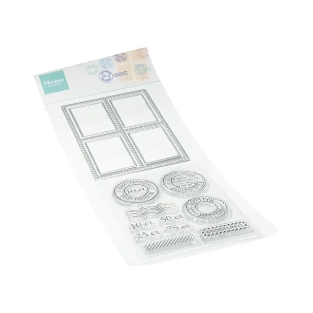 Marianne Design Clearstamp + Dies "Postage stamp set" CS1177