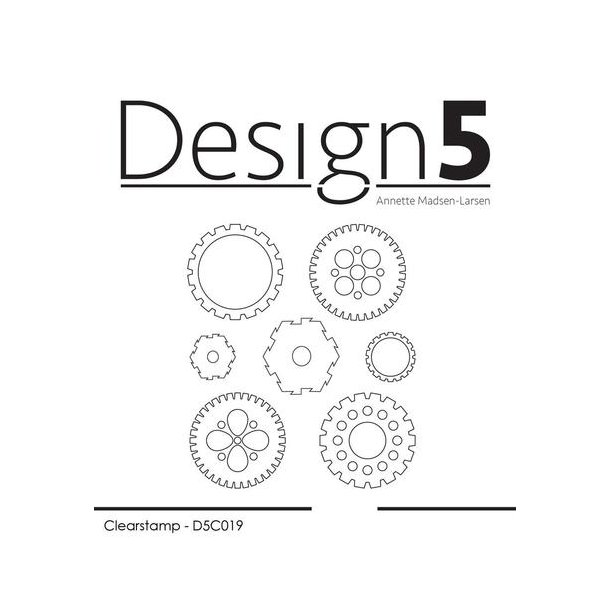 Design5 Clearstamp - Mixed Media Small Gears - D5C019